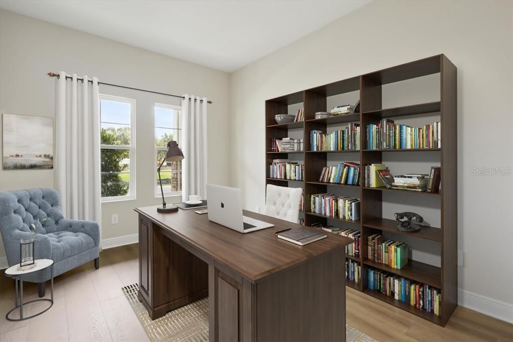 Home Office, Interior, Wood Texture Flooring