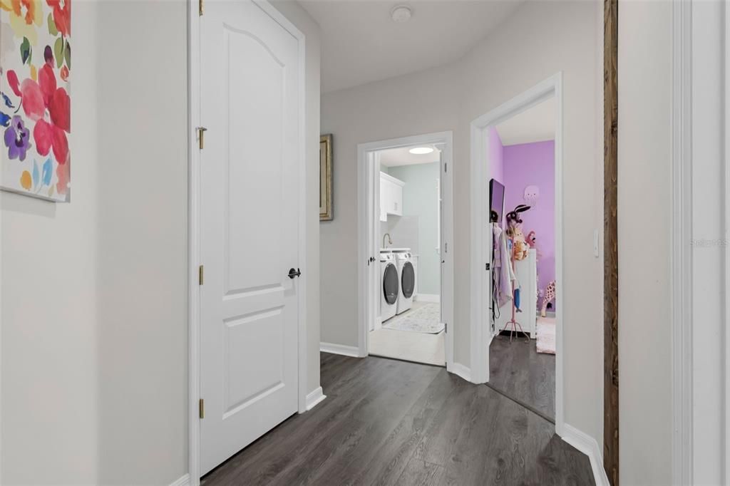 Interior, Recessed Lighting, Utility Closets, Washer, Wood Texture Flooring