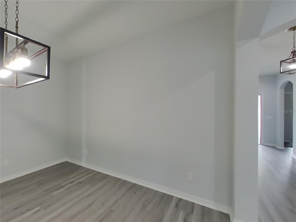 Empty room, Interior, Pendant Lights, Wood Texture Flooring