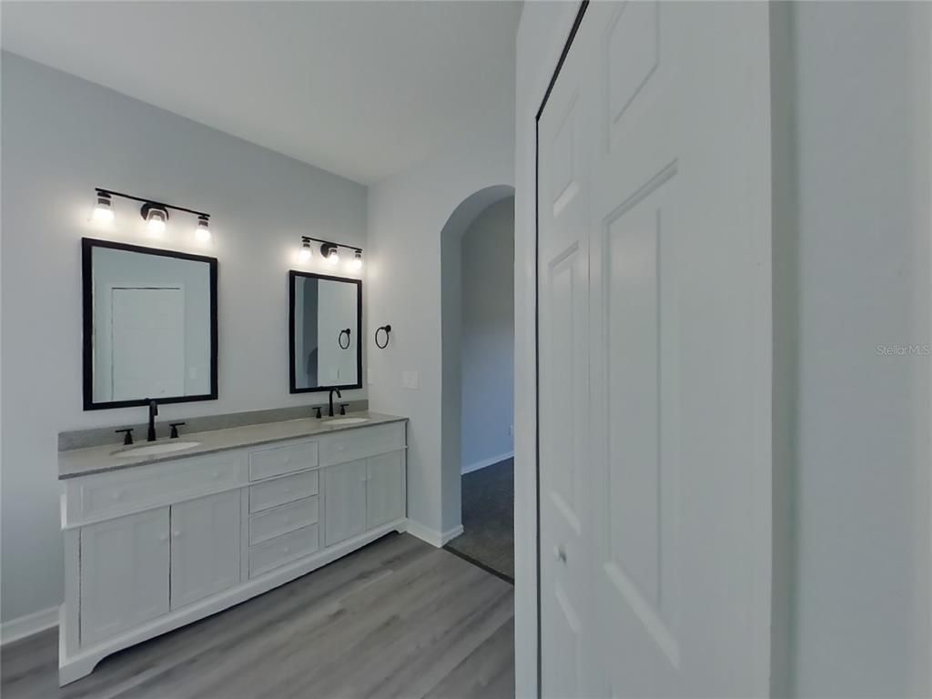 Bathroom, Dual Sink Vanities, Interior, Wood Texture Flooring
