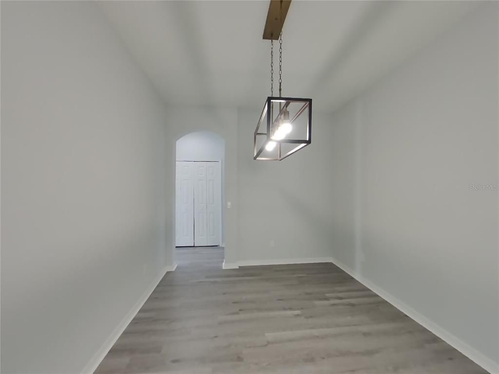 Empty room, Interior, Pendant Lights, Wood Texture Flooring