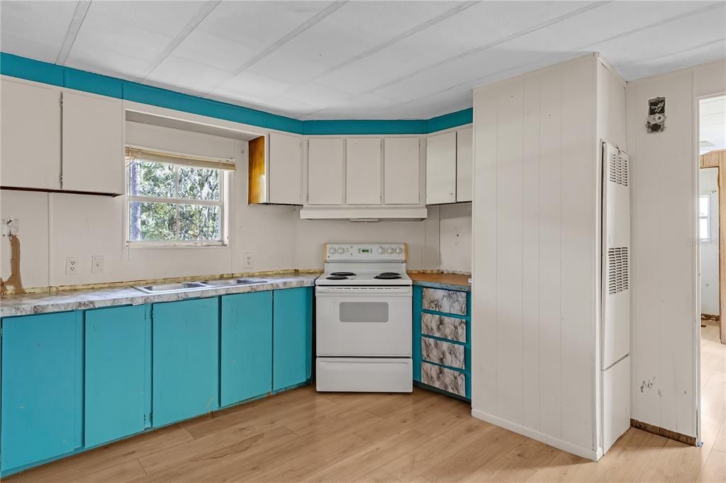 Interior, Kitchen, Wood Texture Flooring