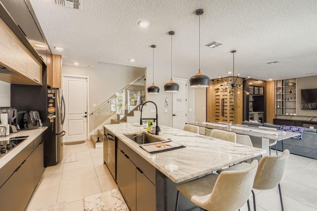 Interior, Kitchen, Pendant Lights, Recessed Lighting, Stainless Steel Appliances