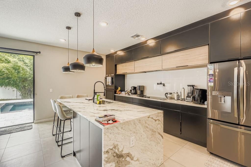 Interior, Kitchen, Pendant Lights, Recessed Lighting, Stainless Steel Appliances