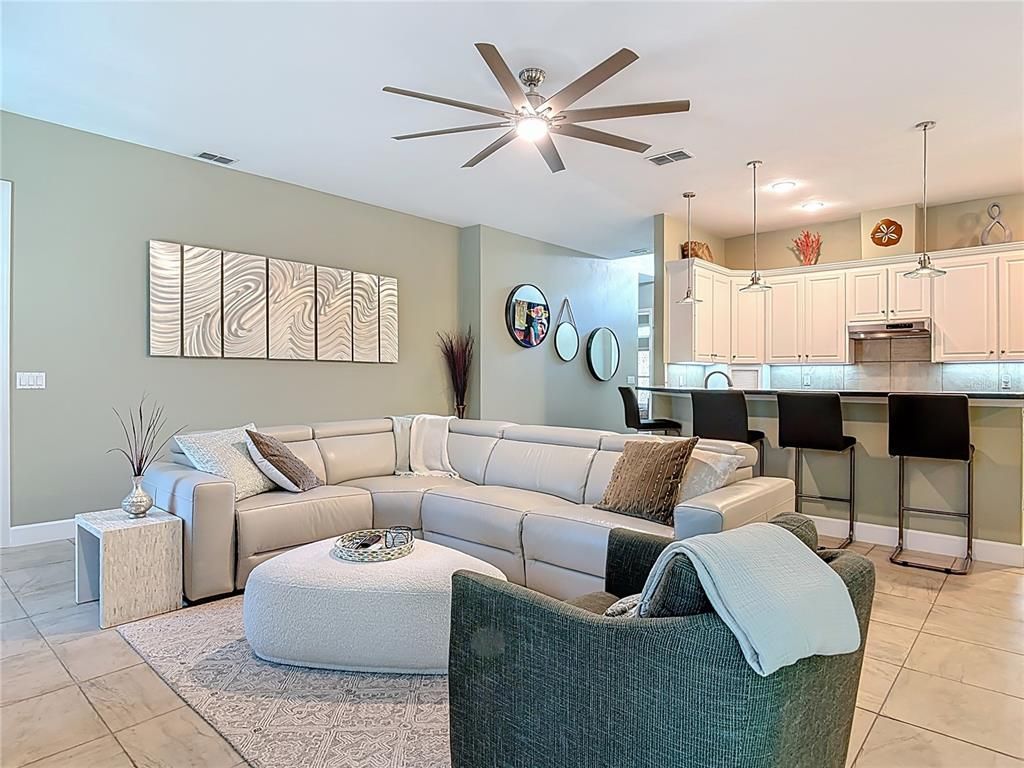 Interior, Kitchen, Living room, Marble, Pendant Lights, Recessed Lighting