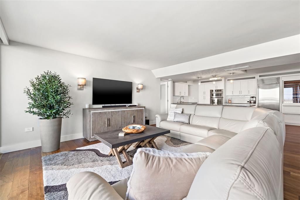Interior, Kitchen, Living room, Stainless Steel Appliances, Wood Texture Flooring