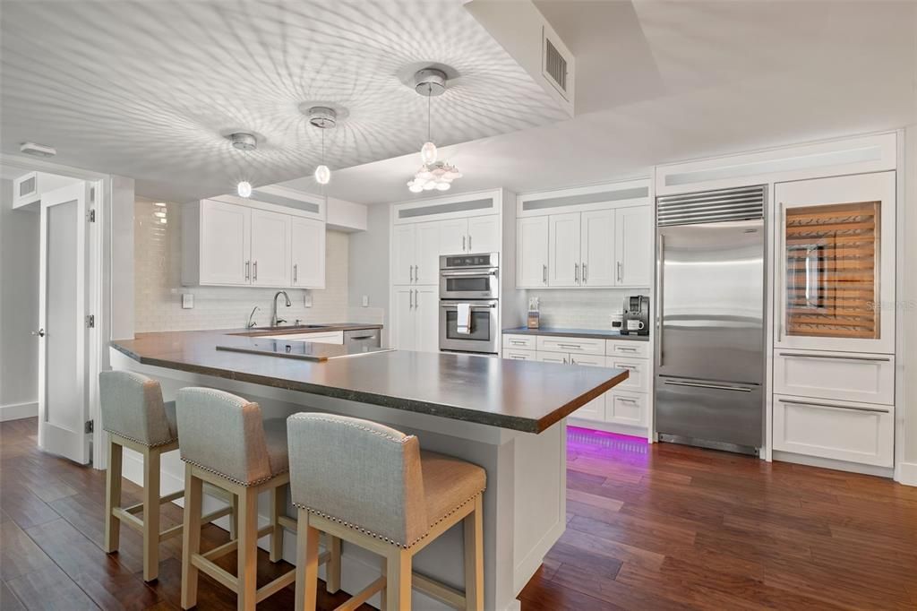 Interior, Kitchen, Pendant Lights, Stainless Steel Appliances, Wood Texture Flooring