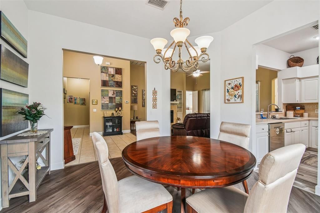 Chandelier, Dining room, Interior, Kitchen, Wood Texture Flooring