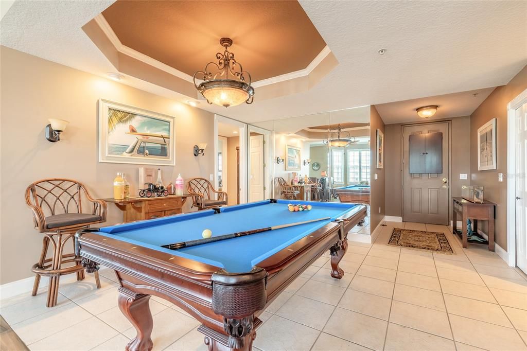 Billiard Table, Game Room, Interior, Pendant Lights
