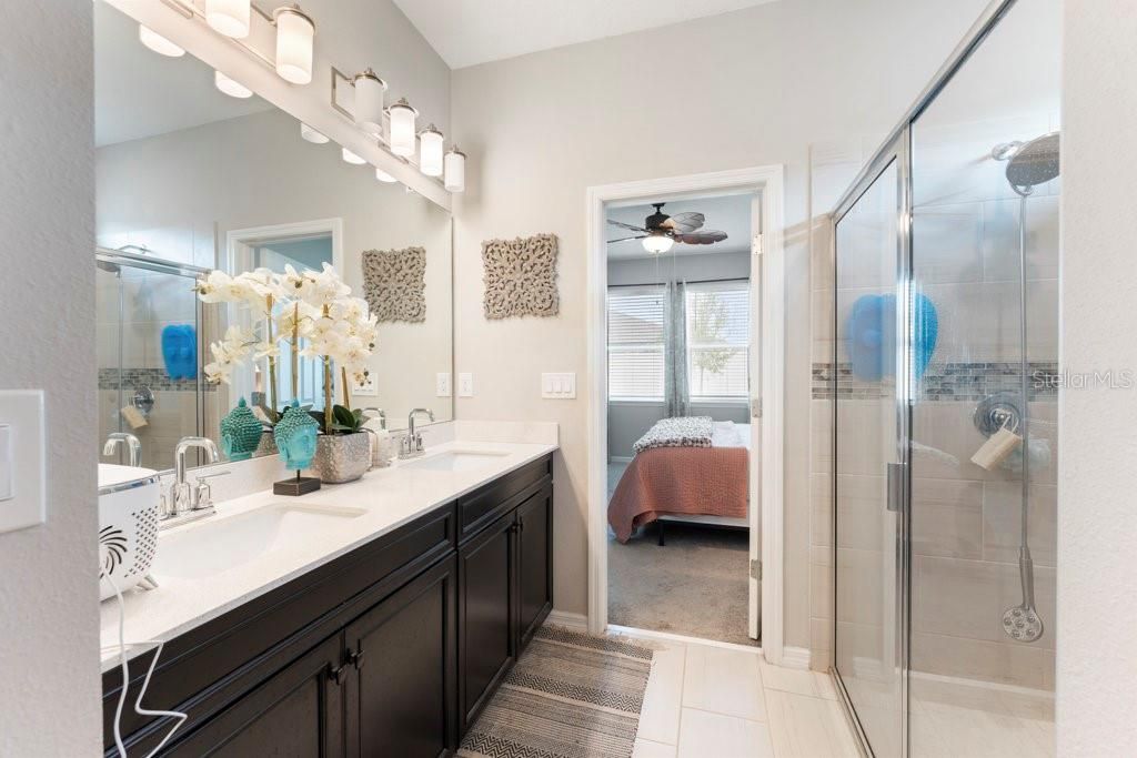 Bathroom, Bedroom, Dual Sink Vanities, Glass Shower, Interior