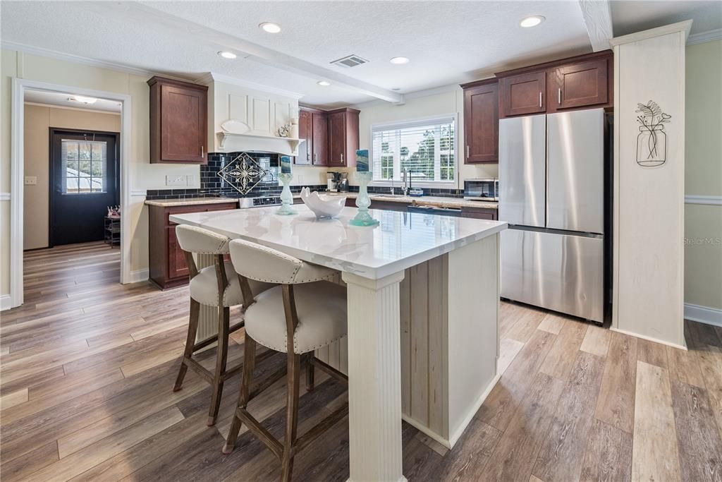 Interior, Kitchen, Recessed Lighting, Wood Texture Flooring