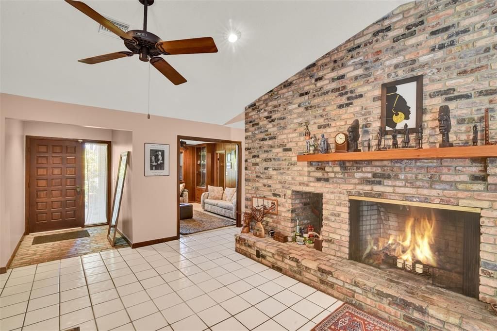 Fireplace, Interior, Stone Walls