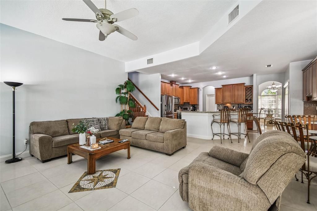 Dining room, Interior, Kitchen, Living room, Recessed Lighting