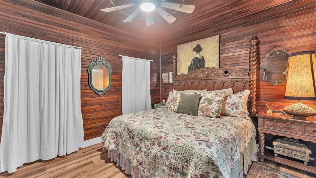 Bedroom, Interior, Wooden Ceilings, Wood Texture Flooring, Wooden Walls