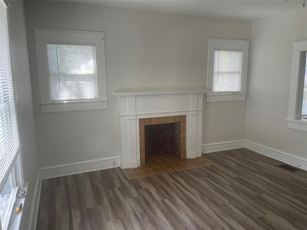 Empty room, Fireplace, Interior, Wood Texture Flooring