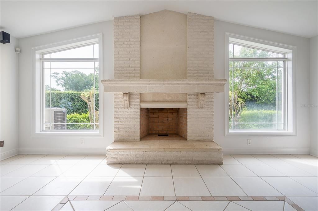 Empty room, Fireplace, Interior
