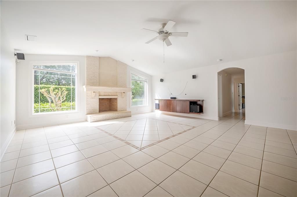 Empty room, Fireplace, Interior