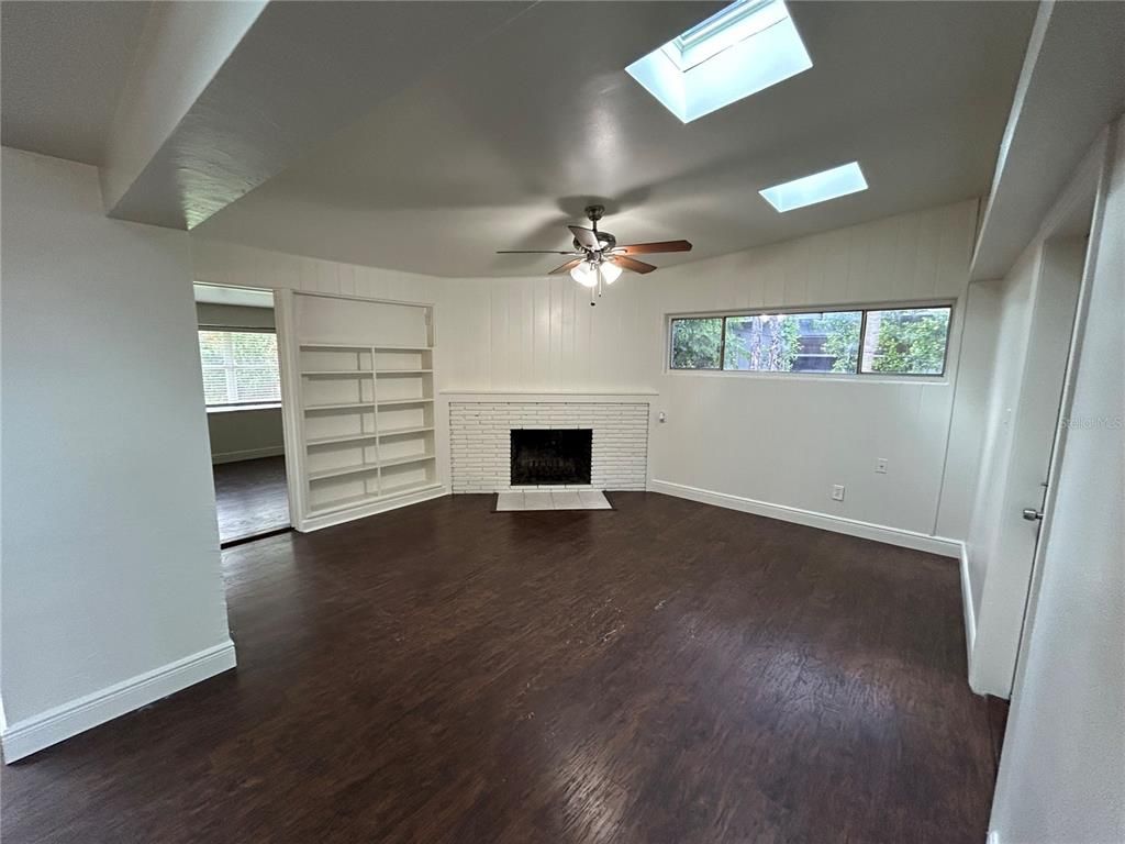 Empty room, Fireplace, Interior, Wood Texture Flooring