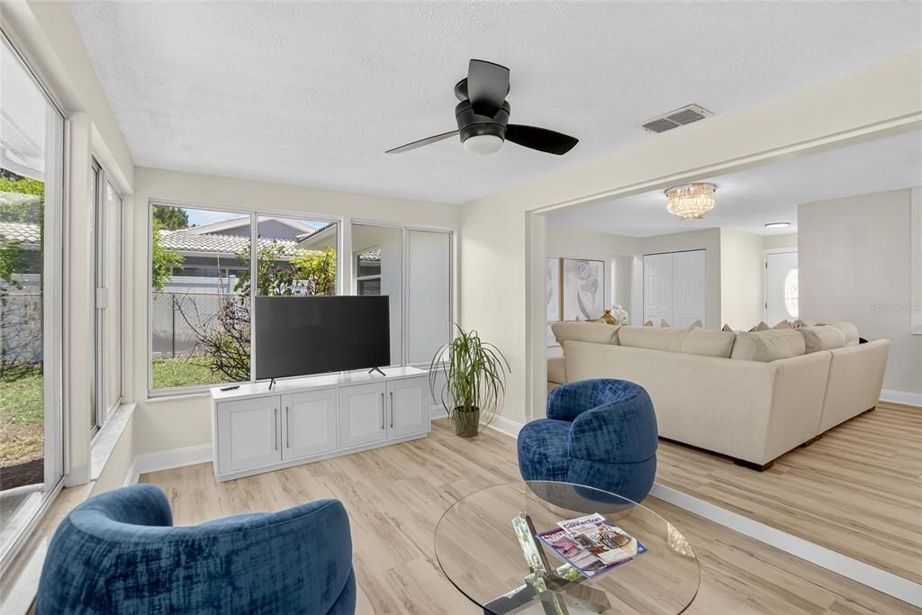 Chandelier, Interior, Living room, Wood Texture Flooring