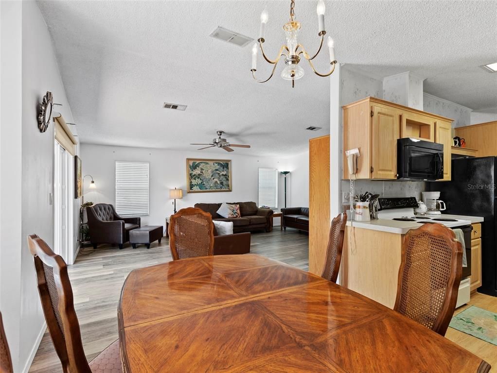 Chandelier, Dining room, Interior, Kitchen, Living room, Wood Texture Flooring