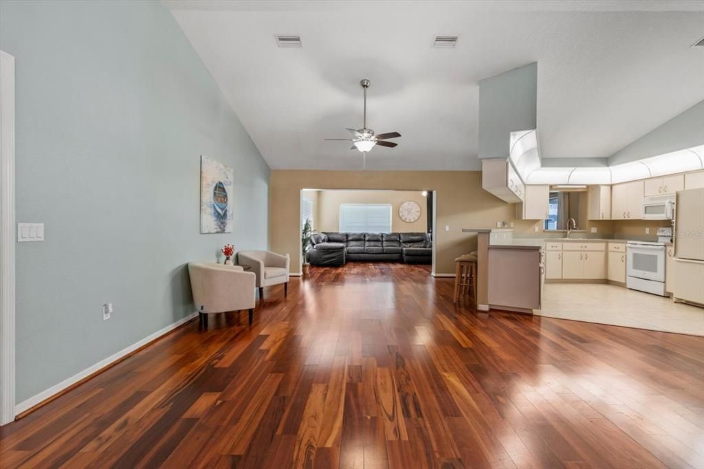 Interior, Kitchen, Living room, Wood Texture Flooring