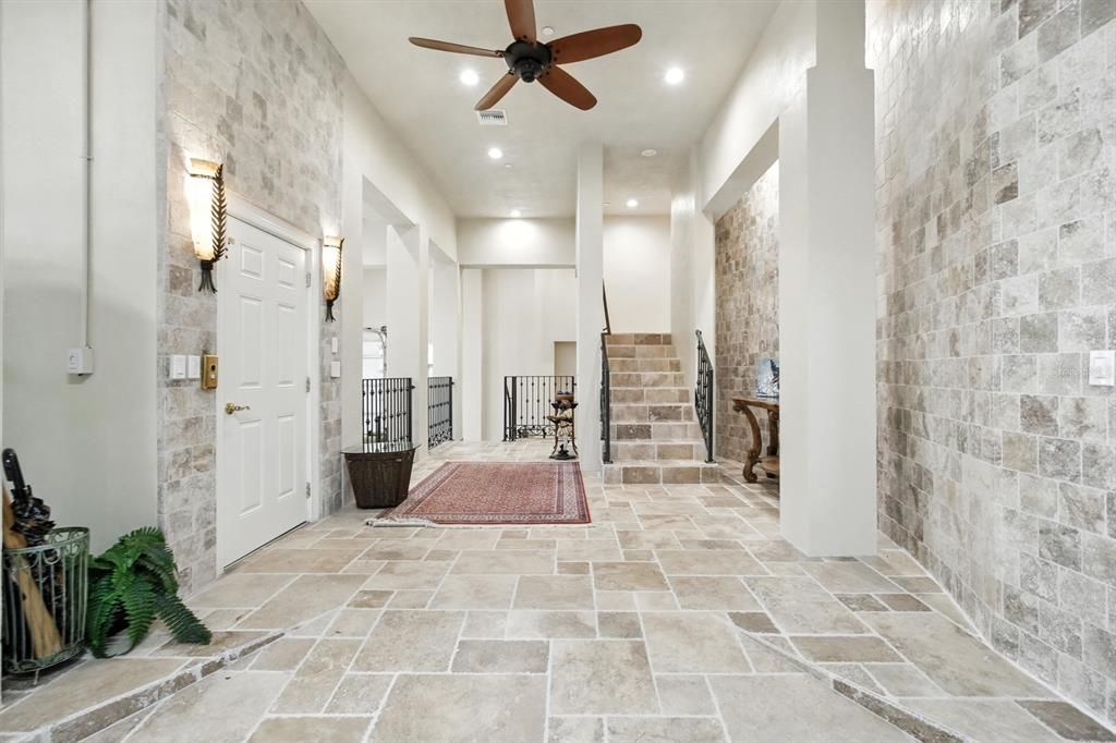 Interior, Recessed Lighting, Stone Walls