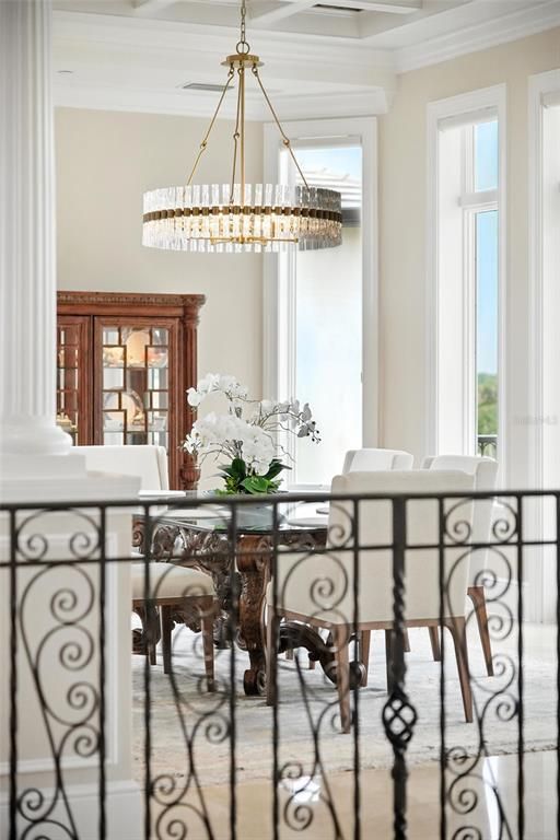 Chandelier, Dining room, Interior, Pendant Lights