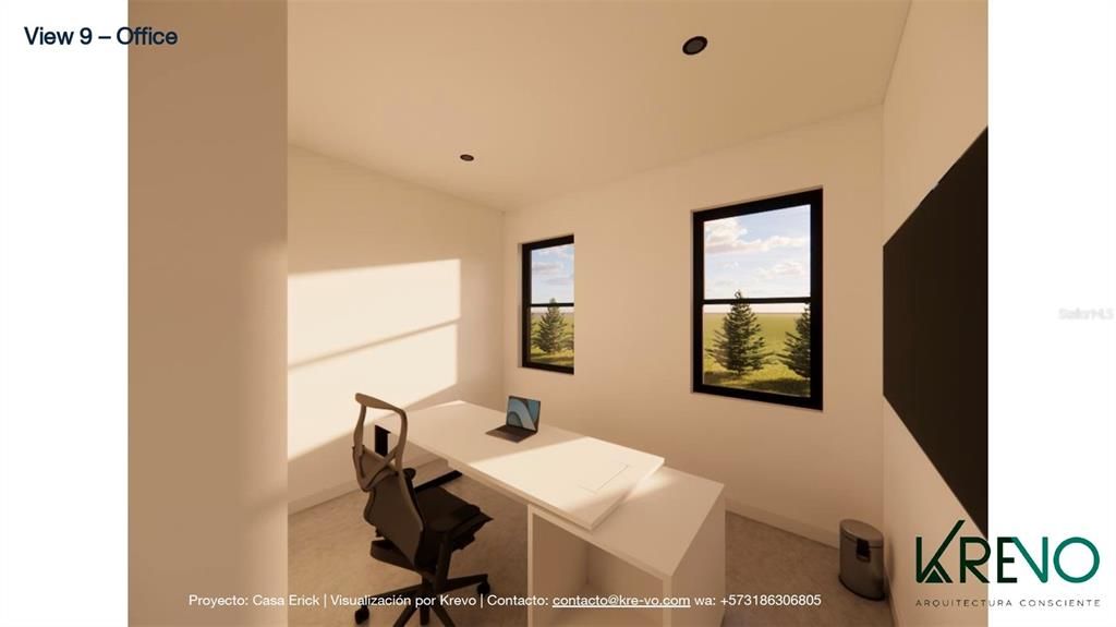 Home Office, Interior, Recessed Lighting