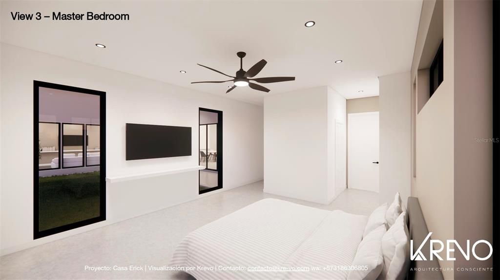 Bedroom, Interior, Recessed Lighting