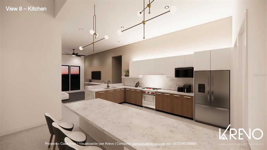 Interior, Kitchen, Pendant Lights, Recessed Lighting, Stainless Steel Appliances