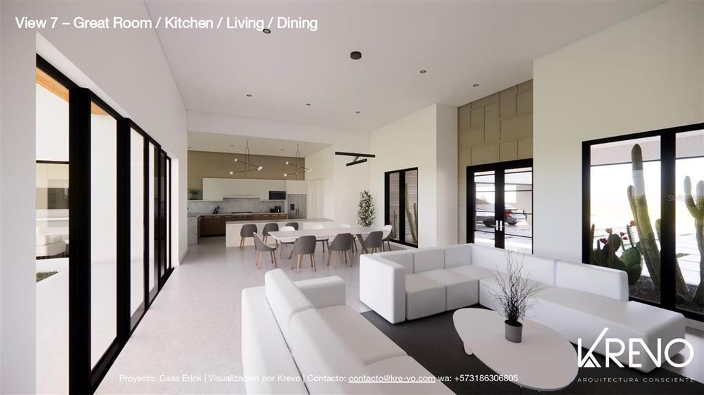 Dining room, Interior, Kitchen, Living room, Pendant Lights, Recessed Lighting