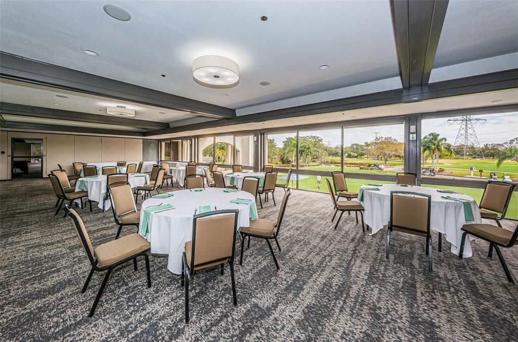 Dining room, Interior, Projection Screen, Recessed Lighting