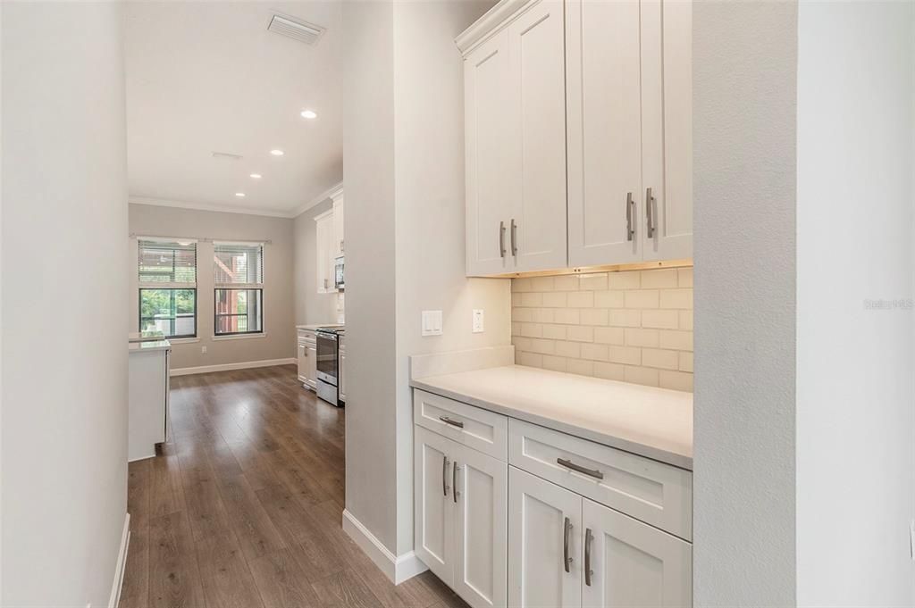 Interior, Kitchen, Recessed Lighting, Wood Texture Flooring