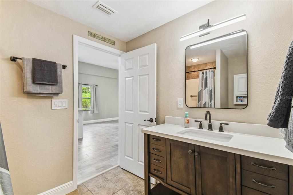 Bathroom, Dual Sink Vanities, Interior, Wood Texture Flooring