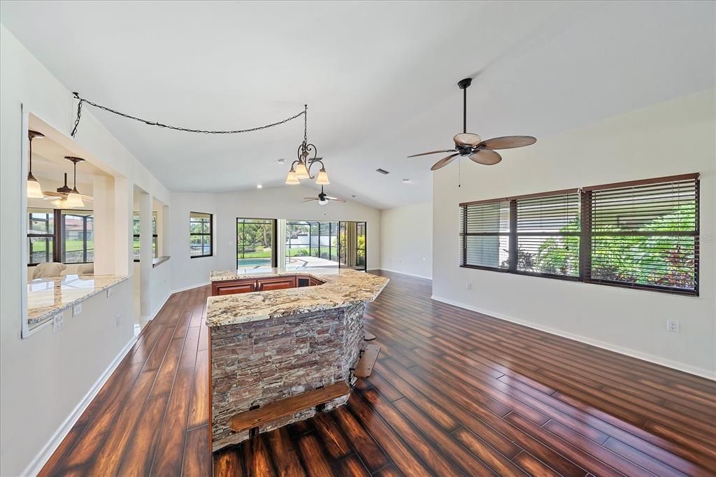 Interior, Pendant Lights, Recessed Lighting, Wood Texture Flooring