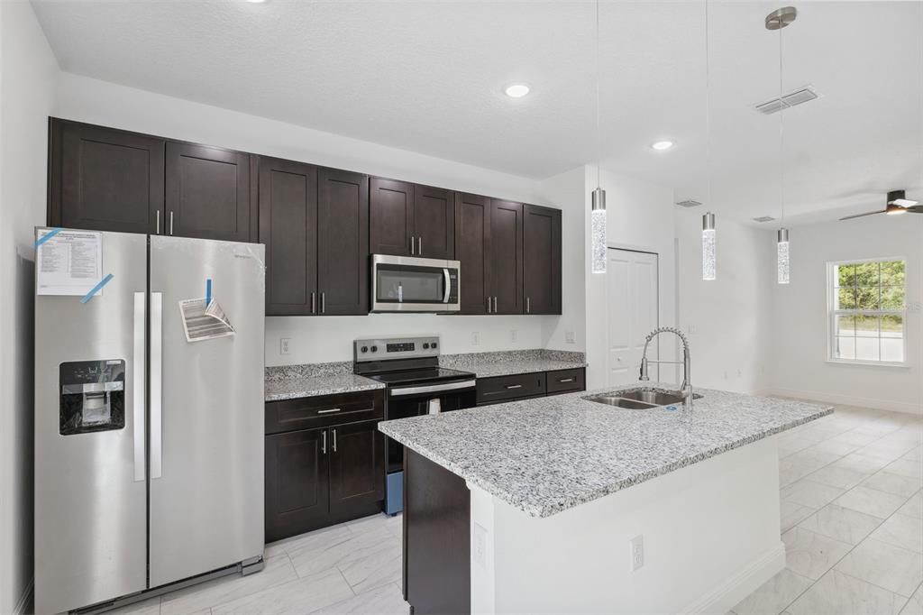 Interior, Kitchen, Pendant Lights, Recessed Lighting, Stainless Steel Appliances