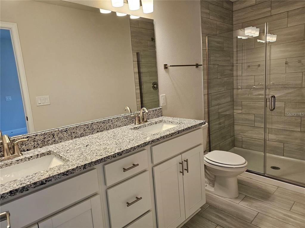 Bathroom, Dual Sink Vanities, Glass Shower, Interior