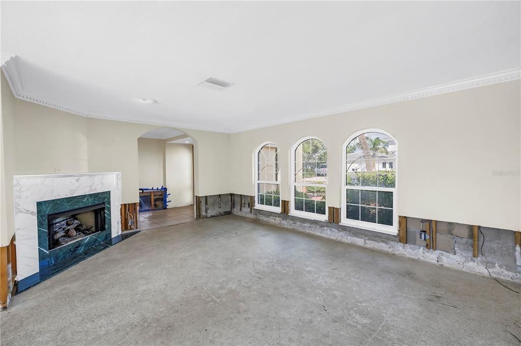 Empty room, Fireplace, Interior