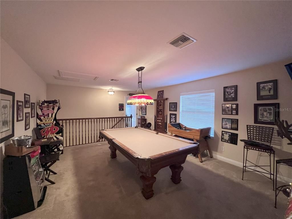 Billiard Table, Fitness Equipment, Game Room, Interior, Pendant Lights