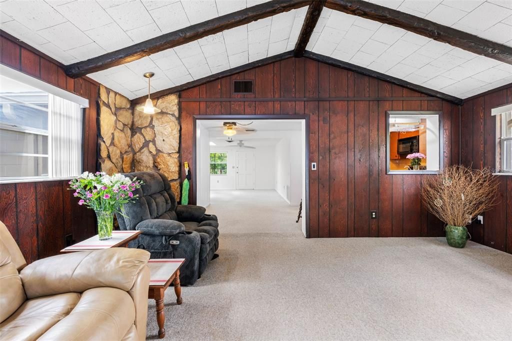 Interior, Pendant Lights, Stone Walls, Wooden Beams, Wooden Walls