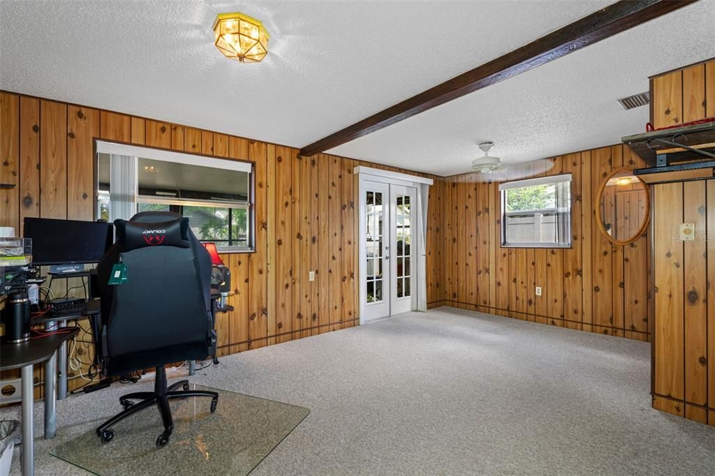 Home Office, Interior, Wooden Beams, Wooden Walls