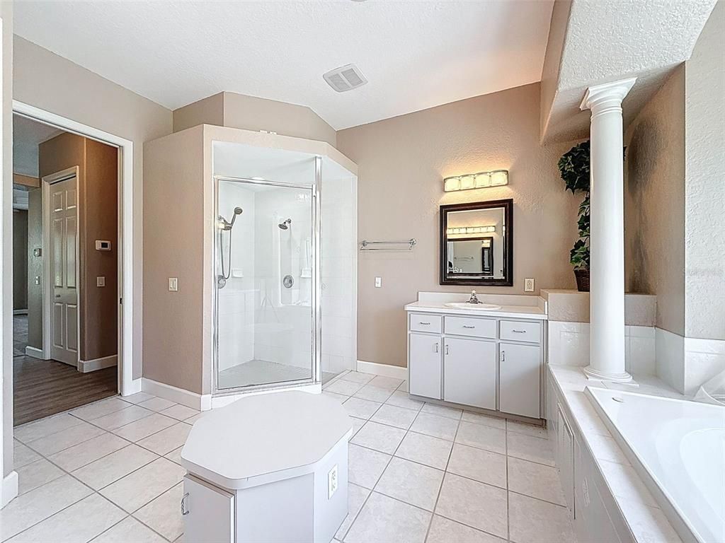 Bathroom, Dual Sink Vanities, Glass Shower, Interior