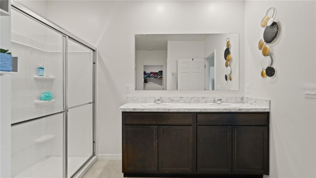 Bathroom, Dual Sink Vanities, Glass Shower, Interior