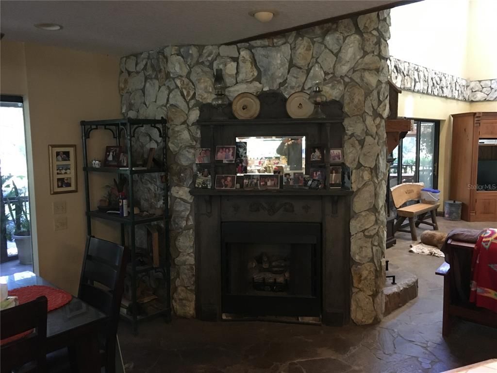 Fireplace, Interior, Stone Walls