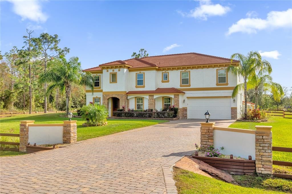 Attached, Backyard, Exterior, Facade, Mediterranean