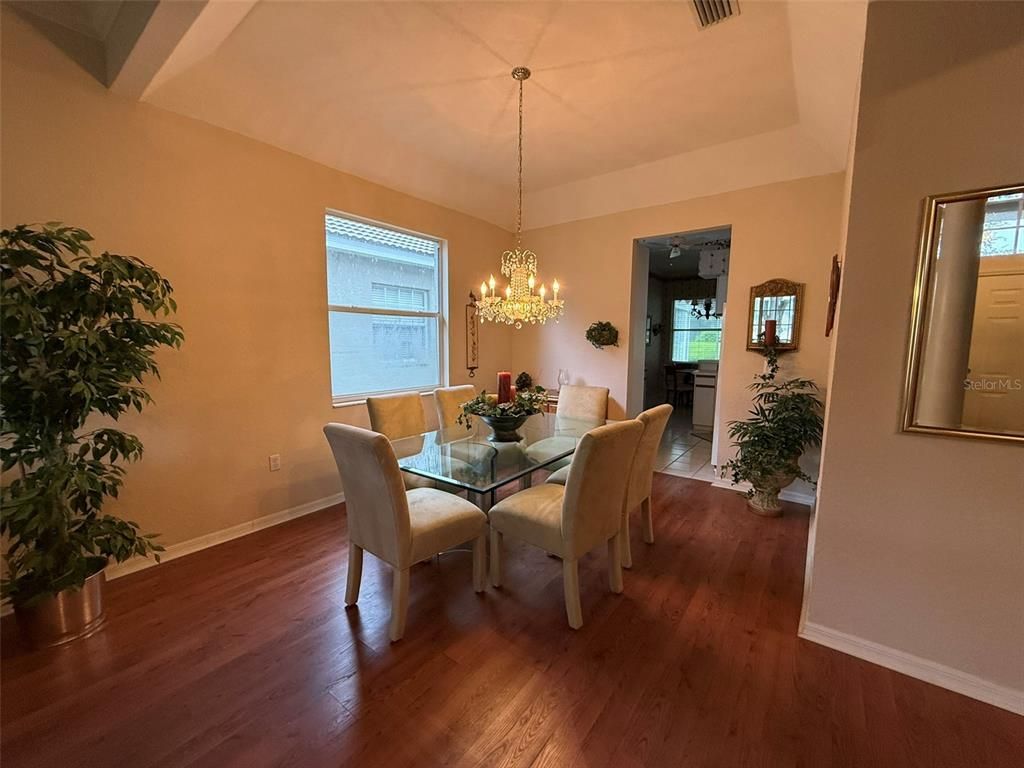 Chandelier, Dining room, Interior, Wood Texture Flooring
