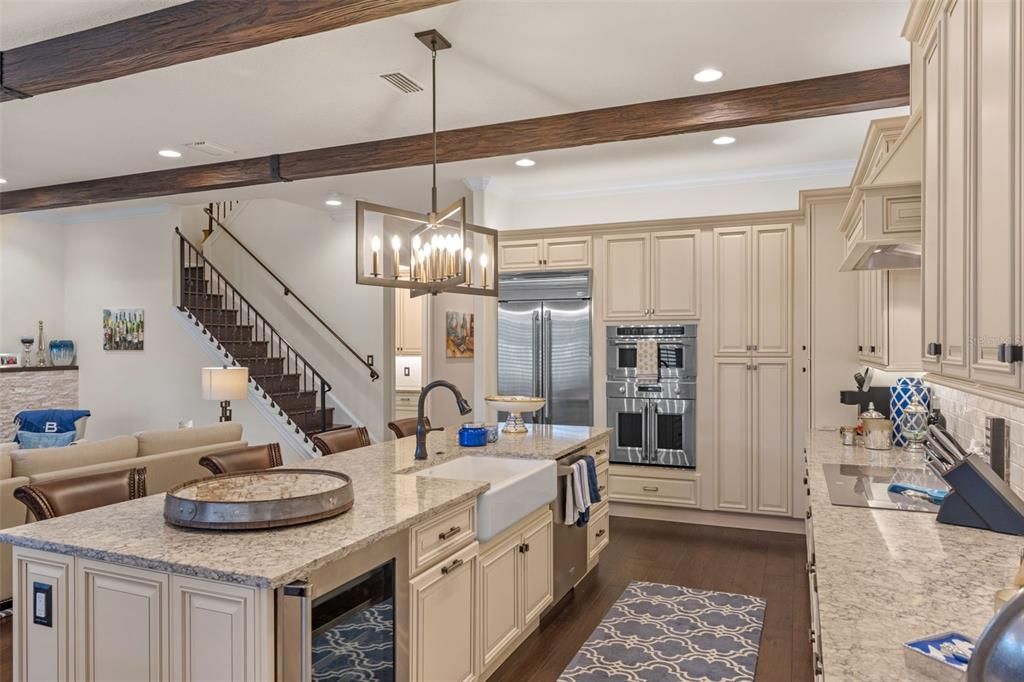 Interior, Kitchen, Living room, Pendant Lights, Recessed Lighting, Stainless Steel Appliances, Wood Texture Flooring