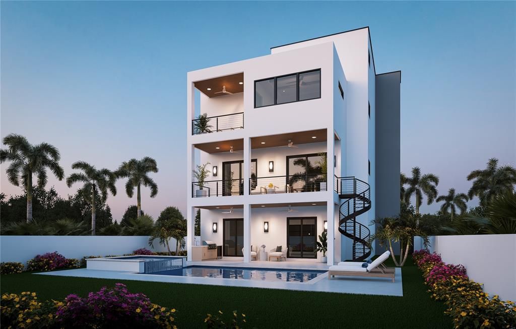 Exterior, Facade, Pool, Modern