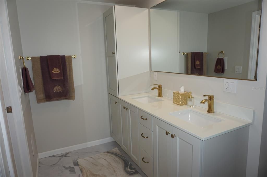 Bathroom, Dual Sink Vanities, Interior, Marble