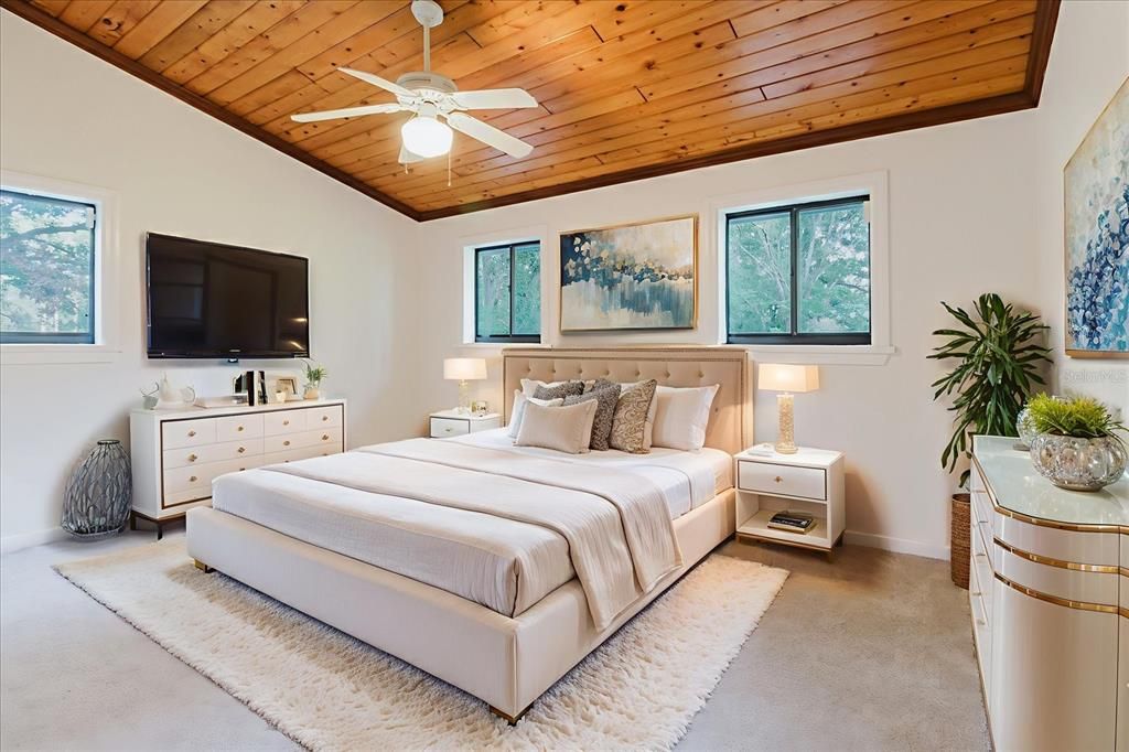 Bedroom, Interior, Wooden Ceilings